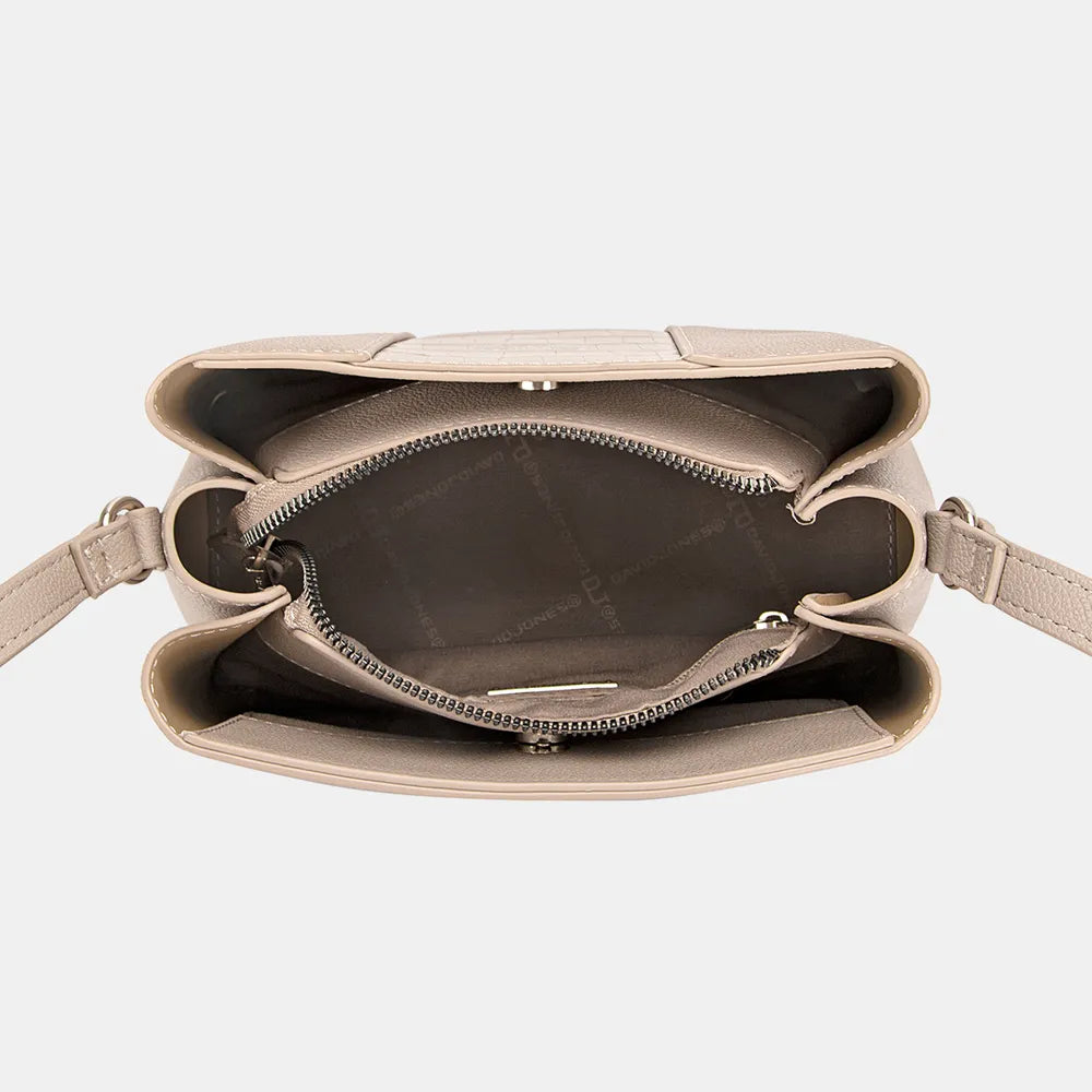 David Jones PU Leather Crossbody Bag - Velora Luxury Fashion