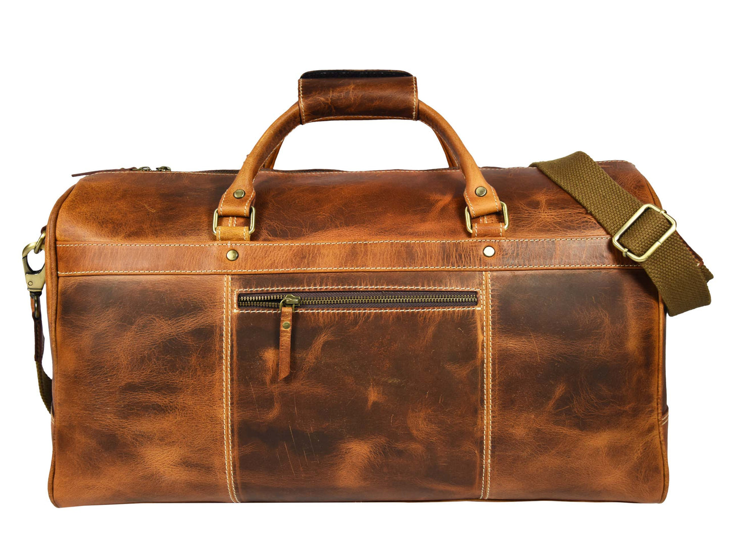 Dawson Leather Travel Bag - Walnut Brown - Velora Luxury Fashion