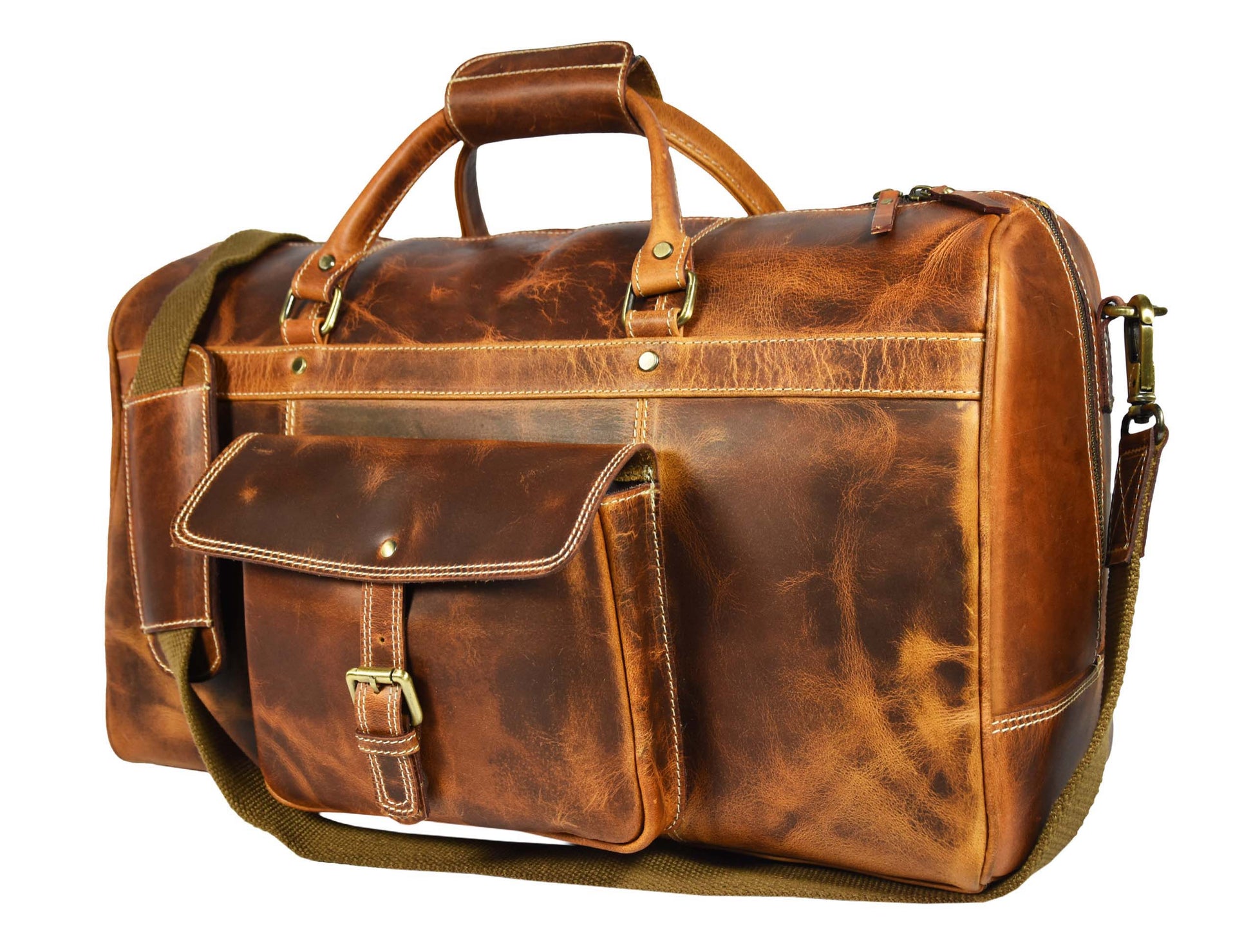 Dawson Leather Travel Bag - Walnut Brown - Velora Luxury Fashion