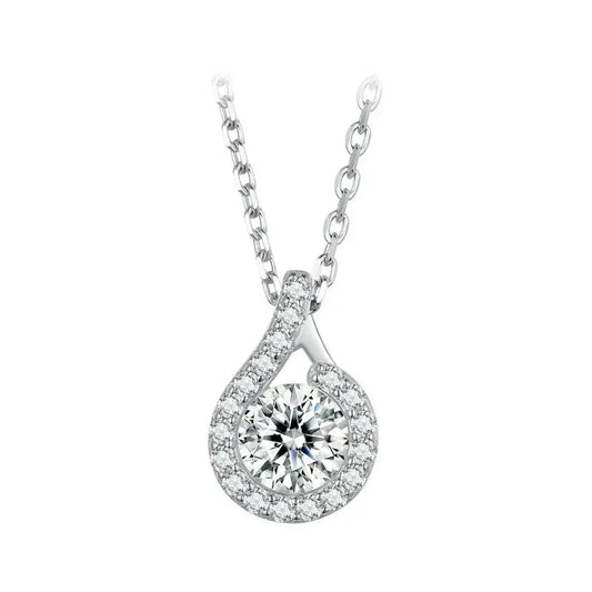 Dazzling 1ct Moissanite Sterling Silver Pendant Necklace - Velora Luxury Fashion