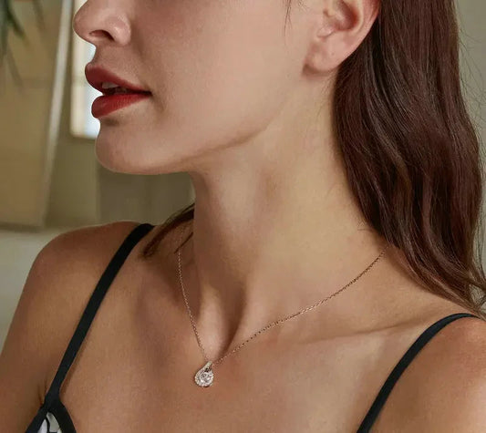 Dazzling 1ct Moissanite Sterling Silver Pendant Necklace - Velora Luxury Fashion