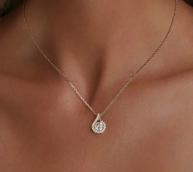 Dazzling 1ct Moissanite Sterling Silver Pendant Necklace - Velora Luxury Fashion