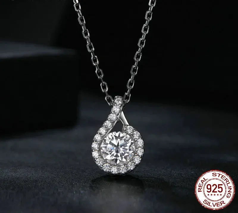 Dazzling 1ct Moissanite Sterling Silver Pendant Necklace - Velora Luxury Fashion