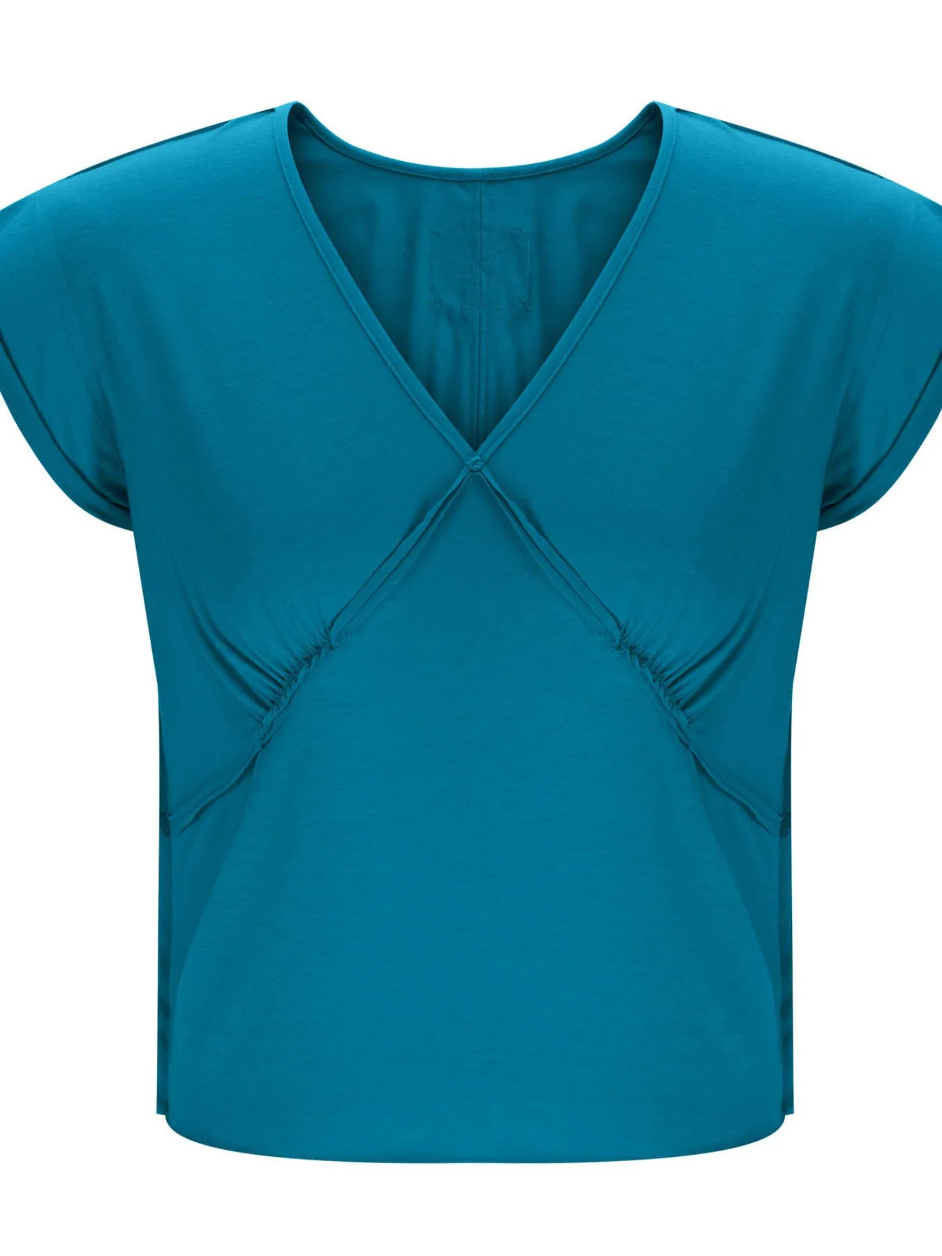 Deep V-Neck Cropped T-Shirt - Velora Luxury Fashion