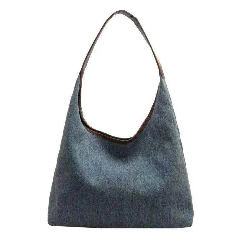 Denim Bucket Bag: Women's Large Tote - Velora