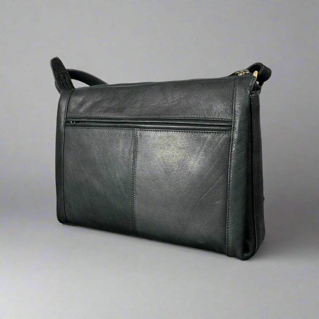 Derek Alexander Zip Top Leather Crossbody Bag - Velora Luxury Fashion