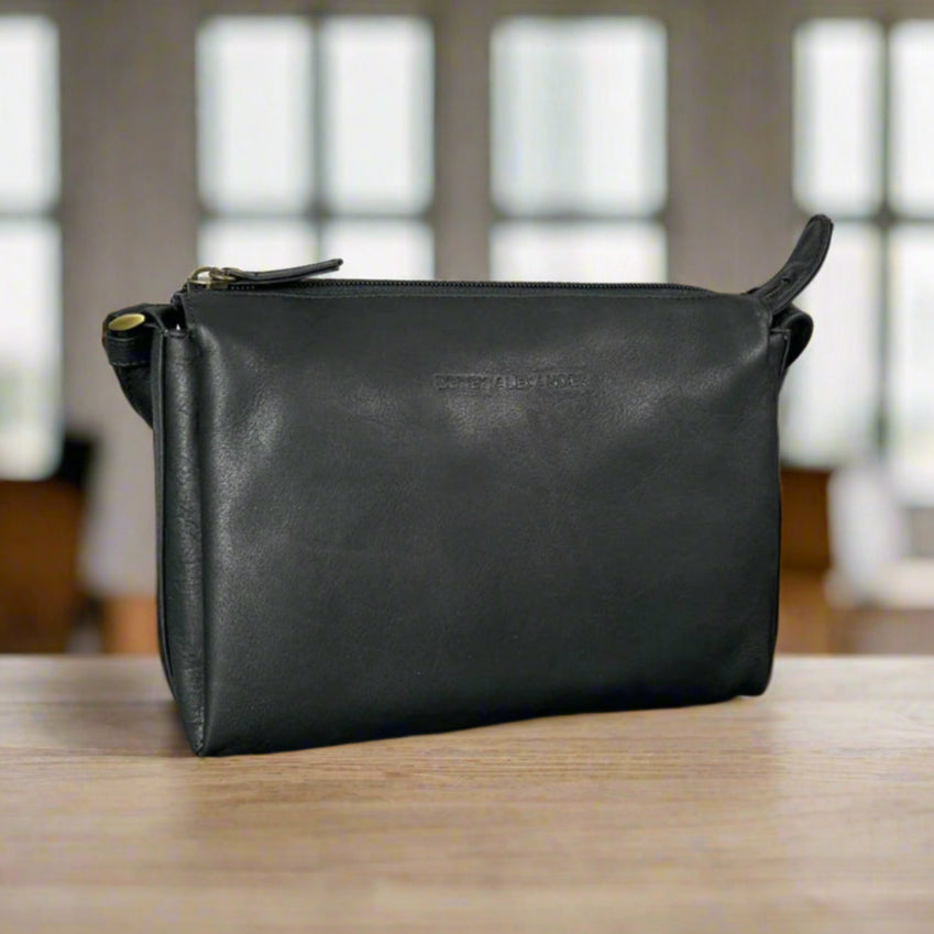 Derek Alexander Zip Top Leather Crossbody Bag - Velora Luxury Fashion