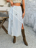 Devine Slit Drawstring Ruffled Skirt - Velora Luxury Fashion
