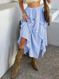 Devine Slit Drawstring Ruffled Skirt - Velora Luxury Fashion