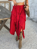 Devine Slit Drawstring Ruffled Skirt - Velora Luxury Fashion