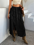 Devine Slit Drawstring Ruffled Skirt - Velora Luxury Fashion