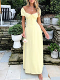 Devine Sweetheart Neck Short Sleeve Maxi Dress - Velora Luxury Fashion