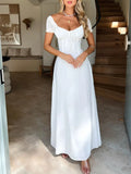 Devine Sweetheart Neck Short Sleeve Maxi Dress - Velora Luxury Fashion