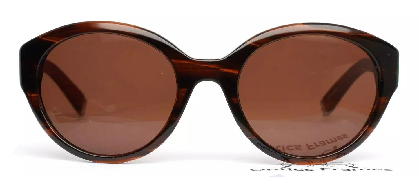 Diagram Amber Wood Womens Round Full Rim Sunglasses - Velora Luxury Fashion