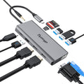 Docking Station 12 in 1 USB C Hub Triple Display Laptop Dock With HDMI USB VGA - Velora Luxury Fashion