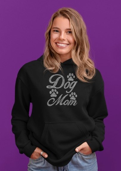 Dog Mom Paw Print Rhinestone Shirt – Sparkle Pet Lover Bling Tee | Bling Dazzel