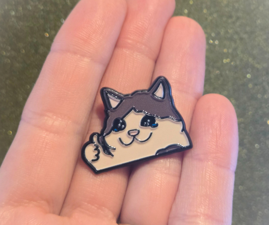 Doing Great! Sad Cat Thumbs Up Meme | Collectible Pin - Velora Luxury Fashion