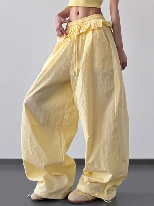 Drawstring Wide Leg Pants - Velora Luxury Fashion