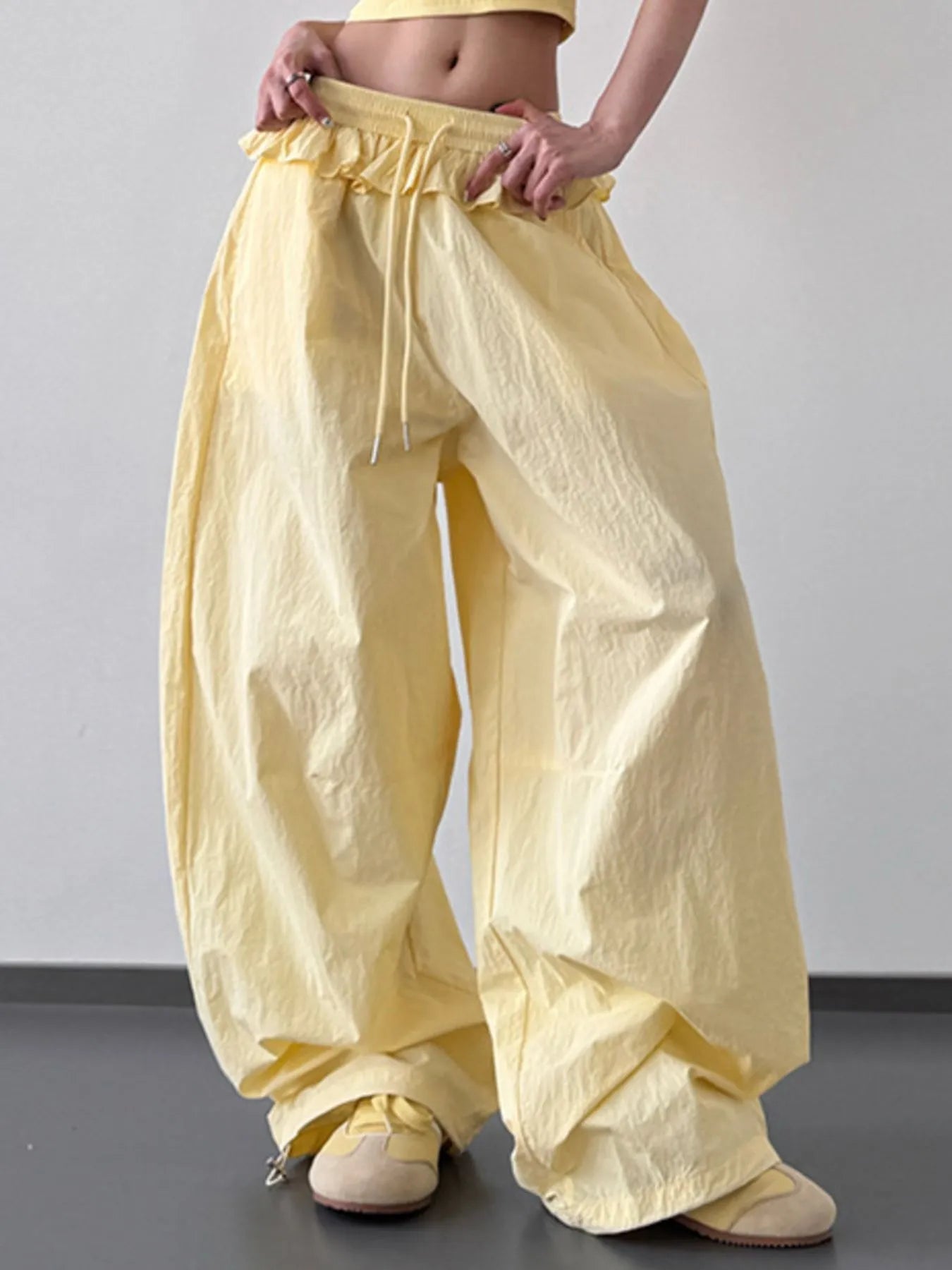 Drawstring Wide Leg Pants - Velora Luxury Fashion