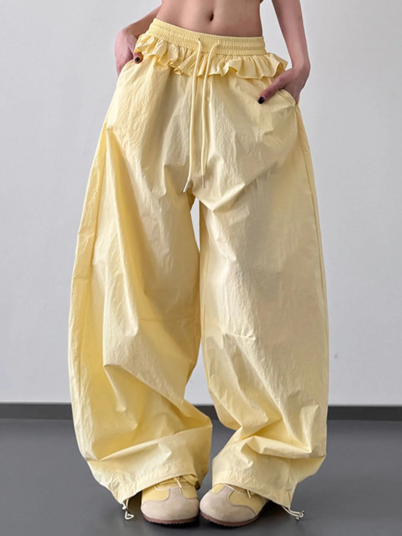 Drawstring Wide Leg Pants - Velora Luxury Fashion