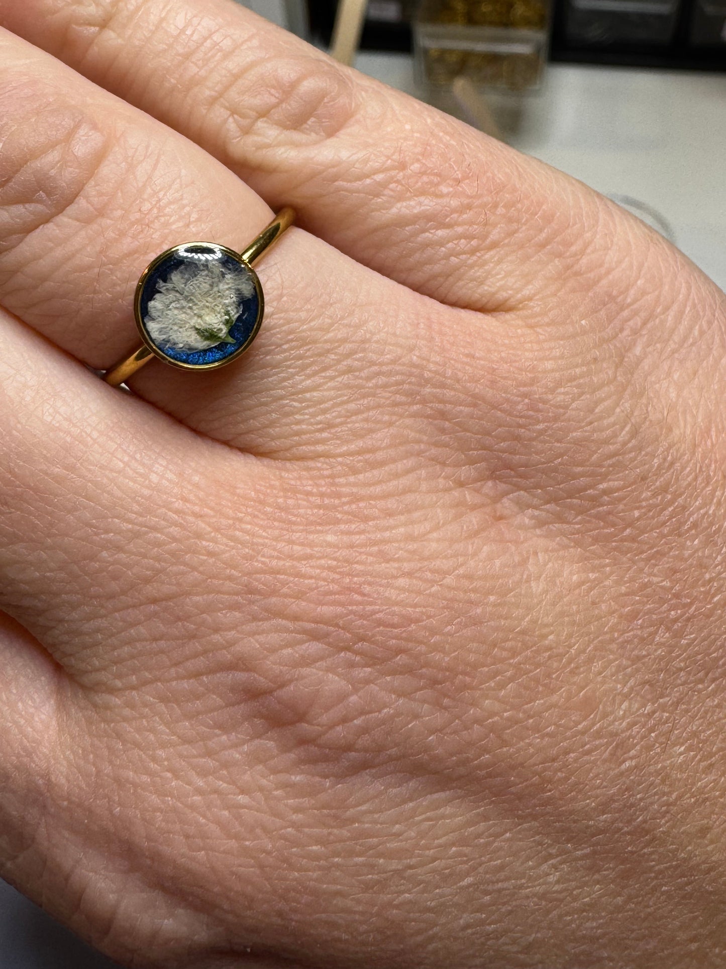 Bague Celeste - mini rond (ajustable) - Velora