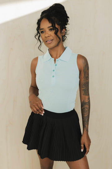 Sleeveless Polo Shirt - Velora Luxury Fashion