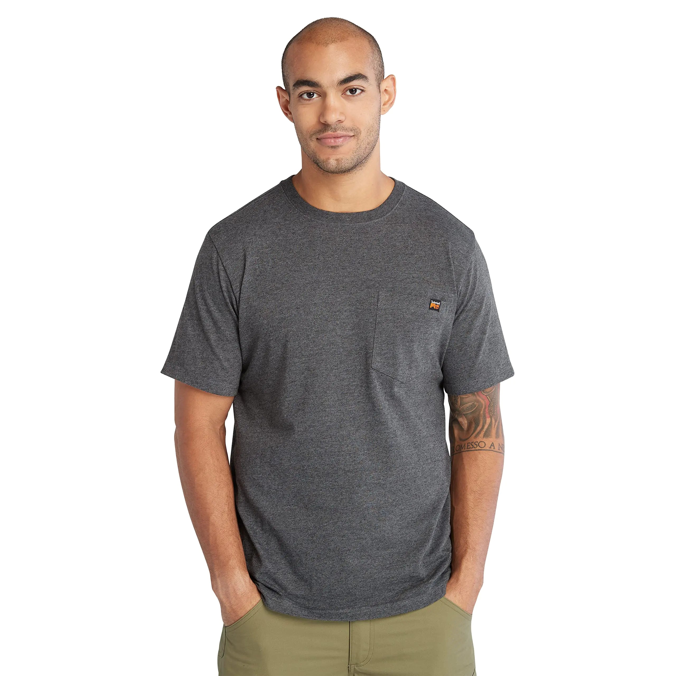 Timberland PRO Mens Core Pocket Short-Sleeve T-Shirt Deepest Grey Heather 2X-Large
