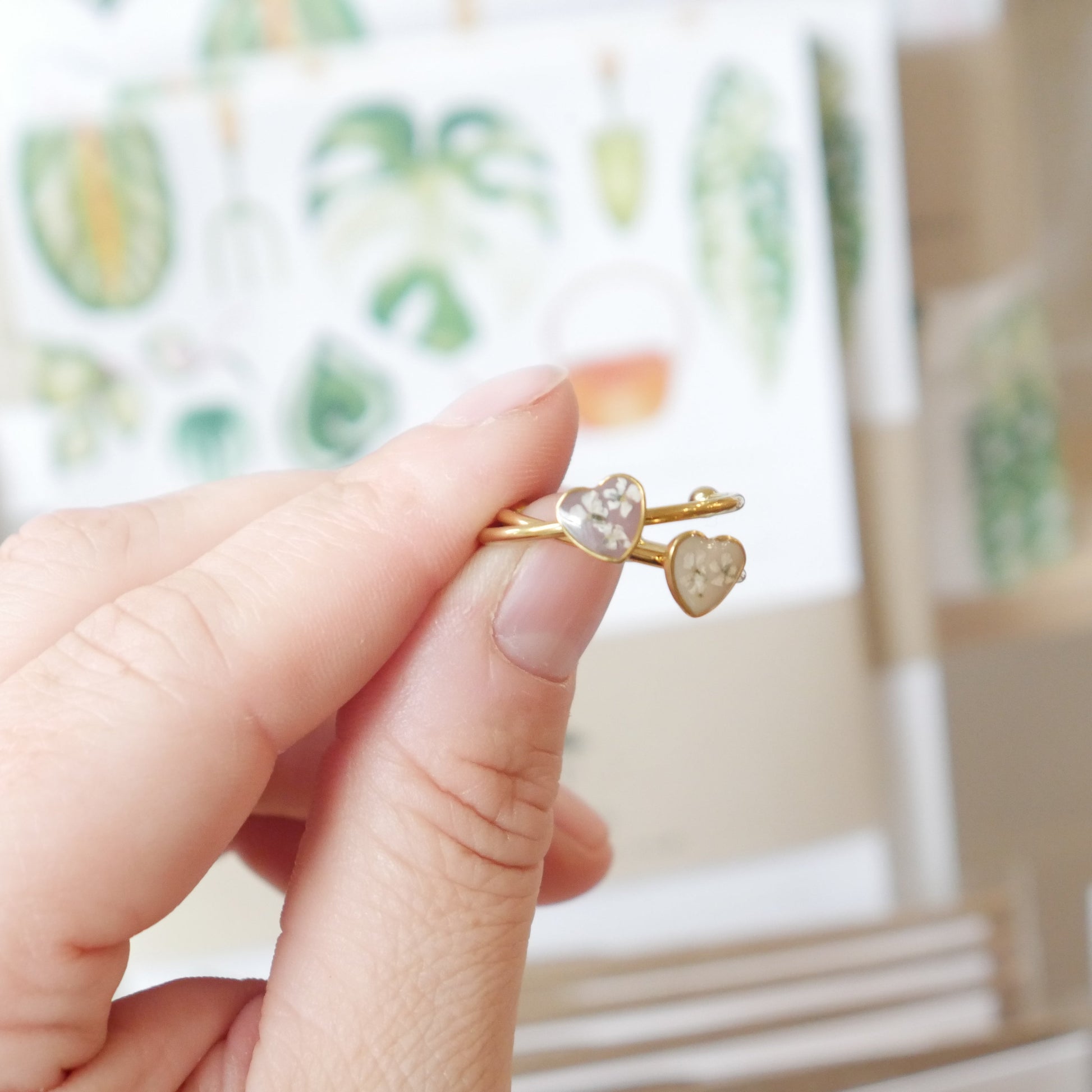 Bague automne - mini coeur (ajustable) - Velora