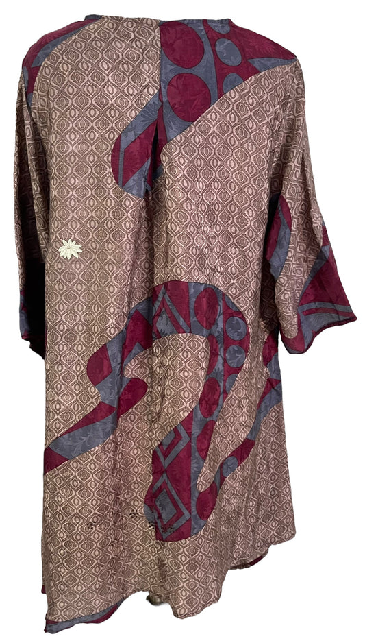 PRC6059 Avatar Pure Silk Self Pocket Tunic Dress - Velora