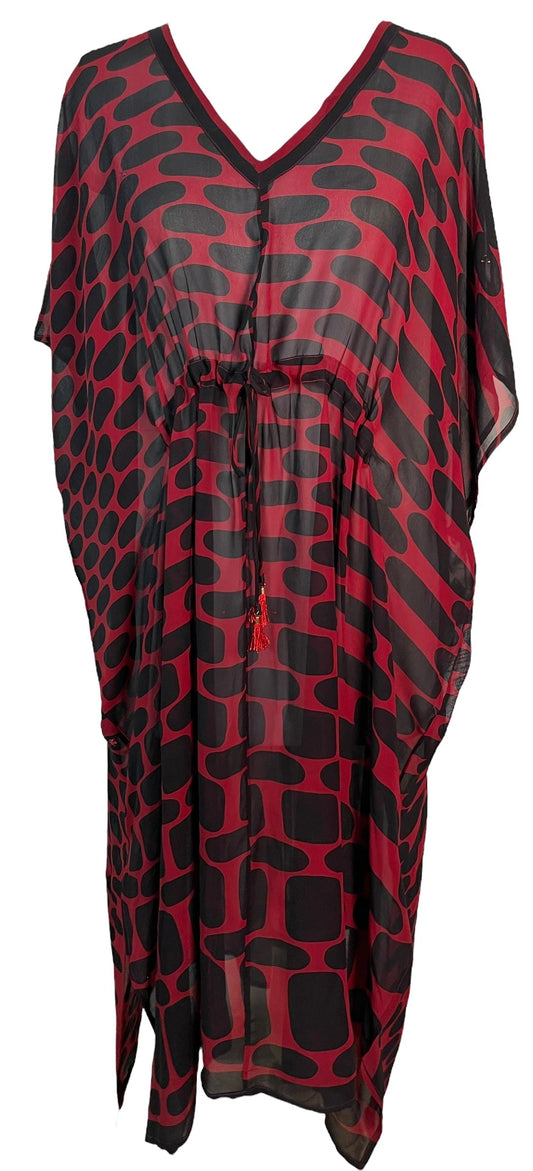 PRG6369 Sheer Avatar Pure Silk Maxi Kaftan - Velora