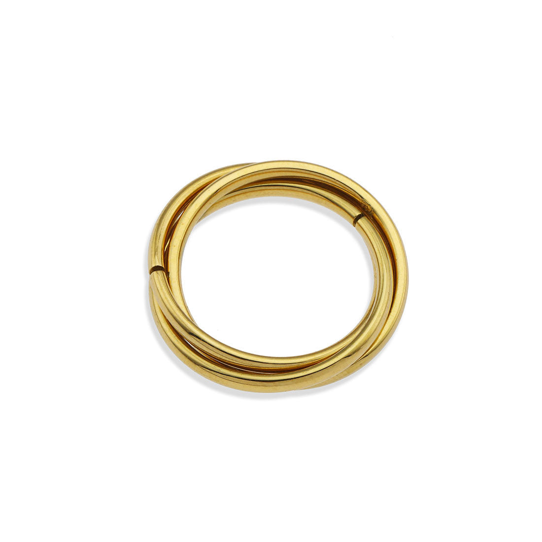ESTELLA: Triple Banded Interconnected Stack Ring in Gold - Velora Luxury Fashion