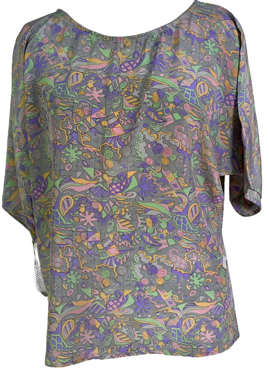 PRC6655 Avatar Pure Silk Side Slit Top - Velora