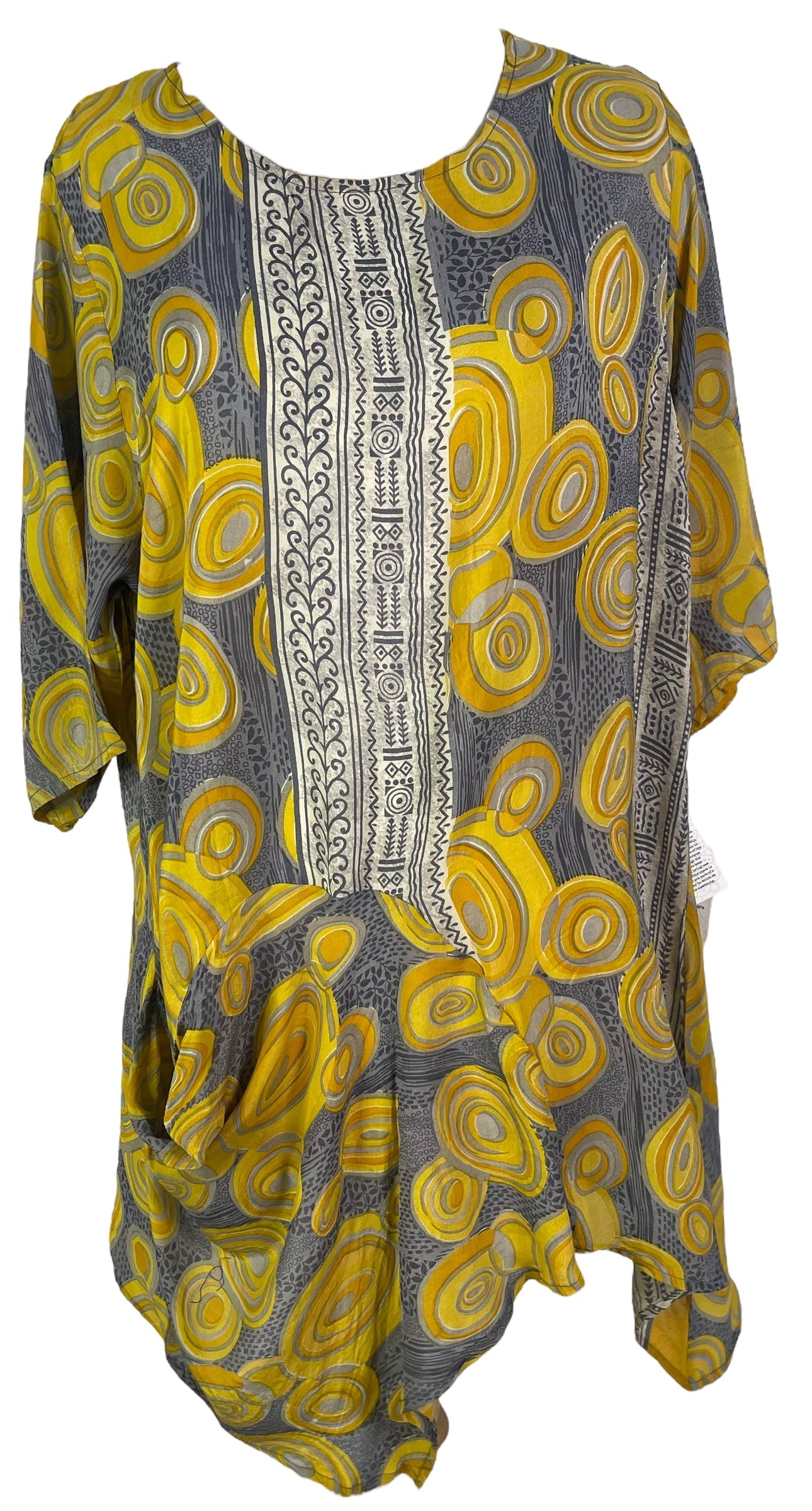 PRC6556 Avatar Pure Silk Self Pocket Tunic Dress - Velora