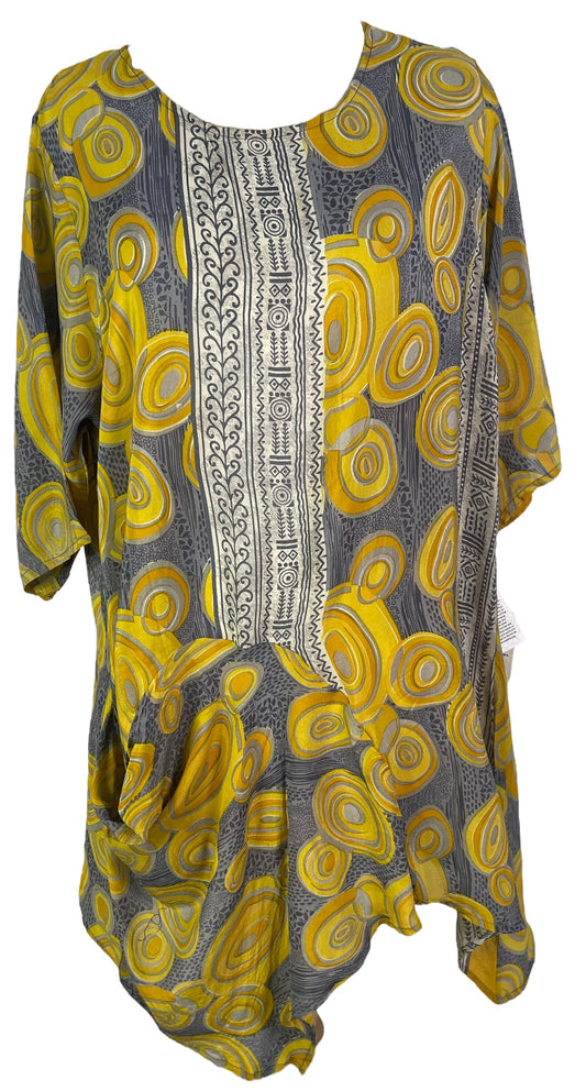 PRC6556 Avatar Pure Silk Self Pocket Tunic Dress - Velora