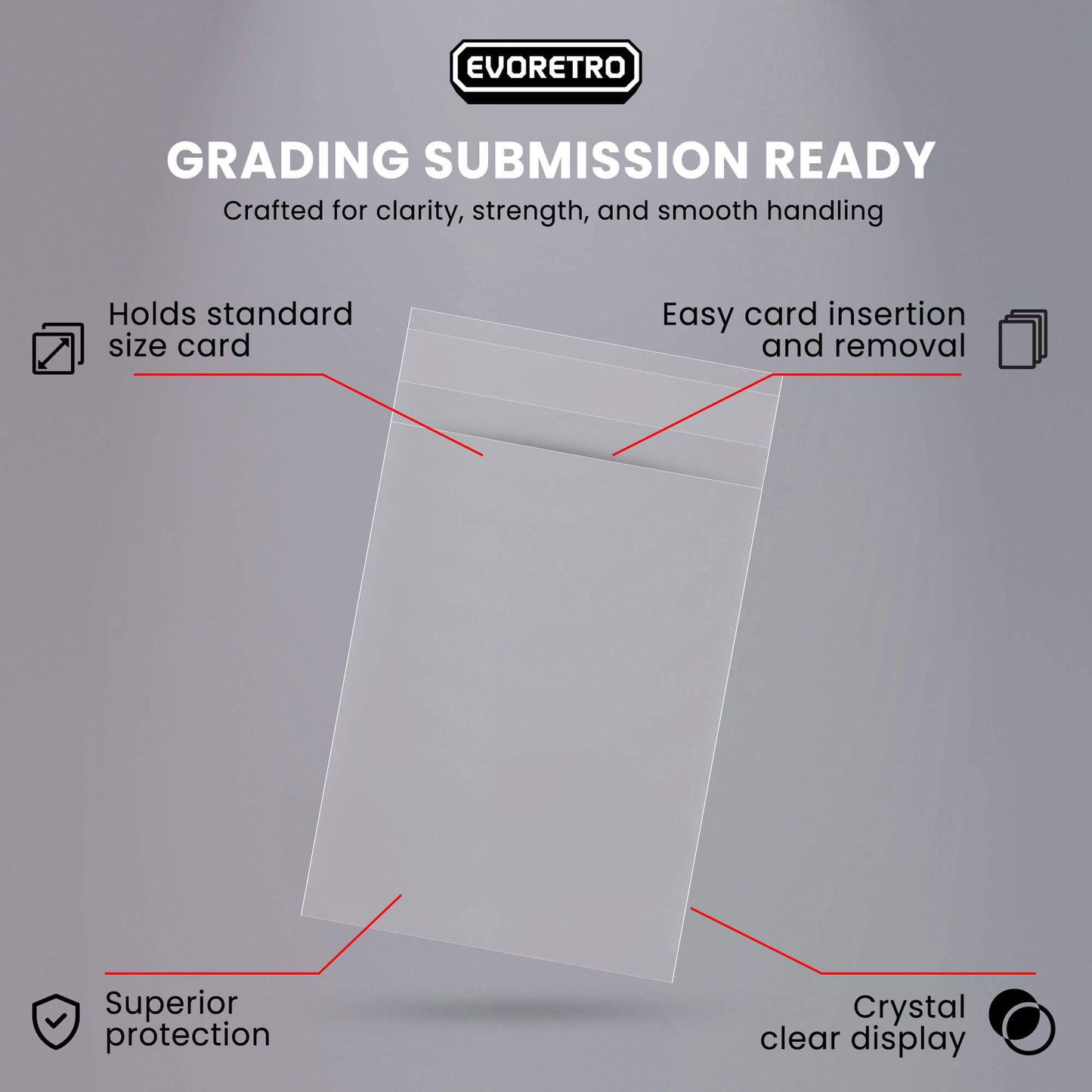 EVORETRO Graded Card Sleeves for Beckett and bumper  – Pack of 100