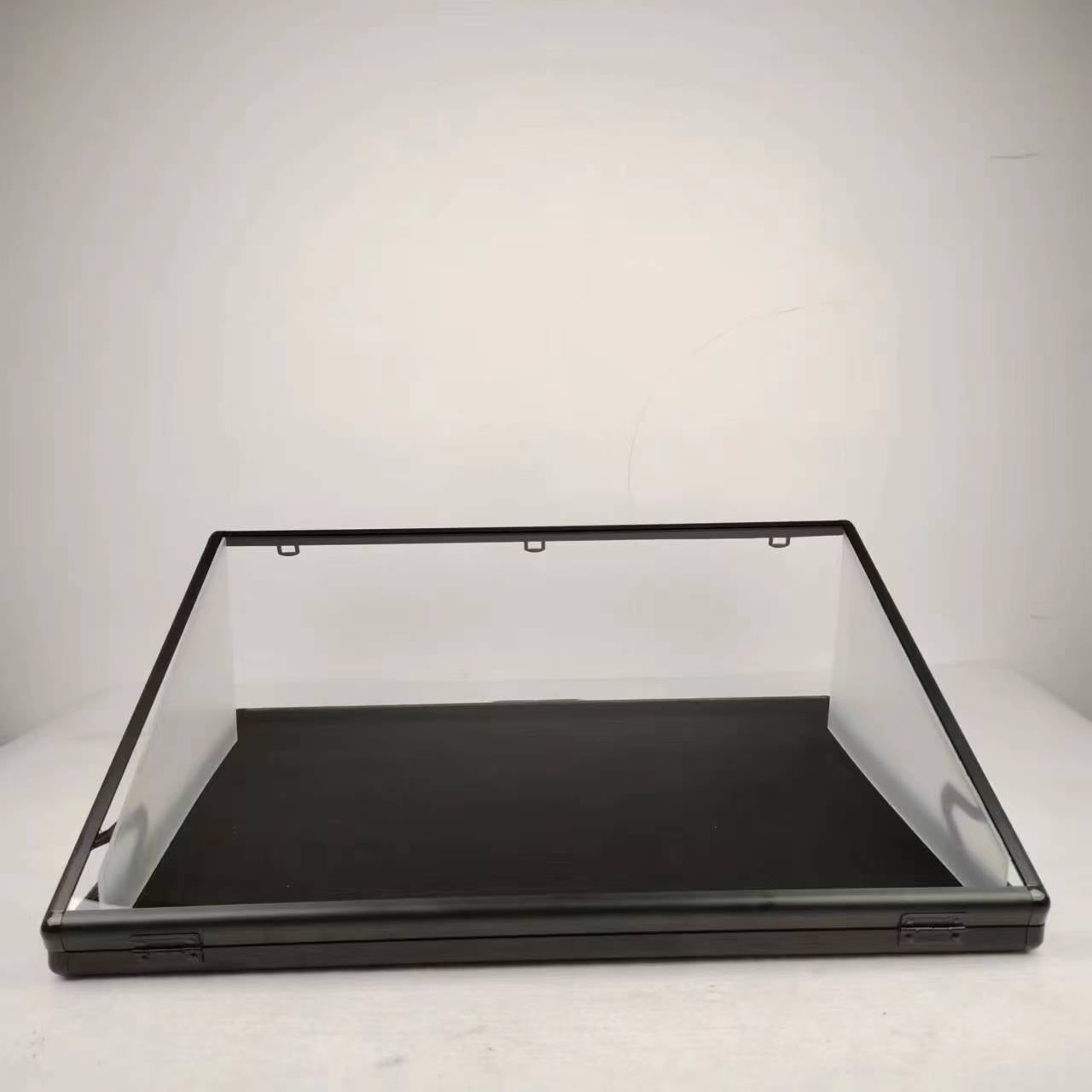 EVORETRO Lockable Aluminum Showcase Display Case 36x24x1.65" Black – Secure & Stylish Storage for Collectibles