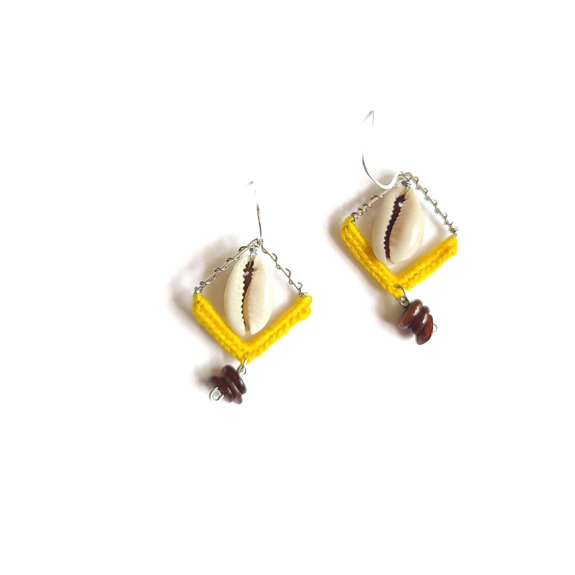 Earthy Cowrie Shell Dangle Earrings - Velora Luxury Fashion