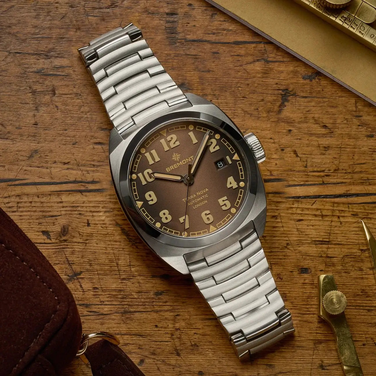 Bremont Terra Nova 40.5 Date 'Caramel' TN40-DT-SS-BR-B - Velora