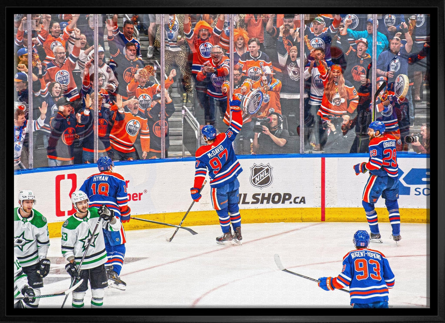 Edmonton Oilers 20x29 Framed Canvas Conference Final Celebration - Velora Luxury Fashion