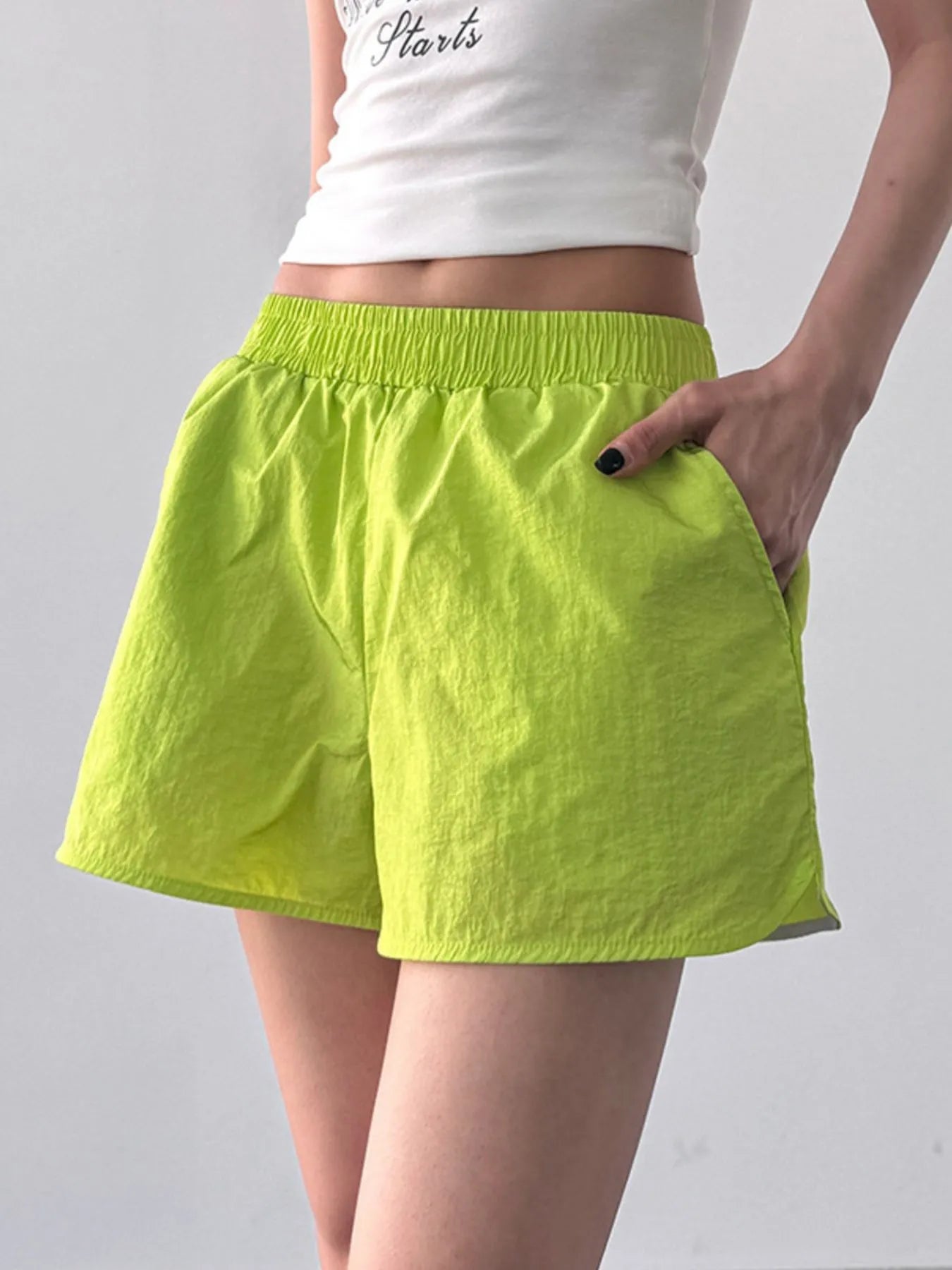 Elastic Waist Active Shorts - Velora Luxury Fashion