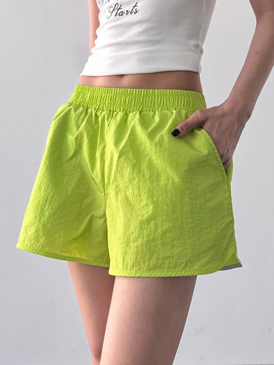 Elastic Waist Active Shorts - Velora Luxury Fashion