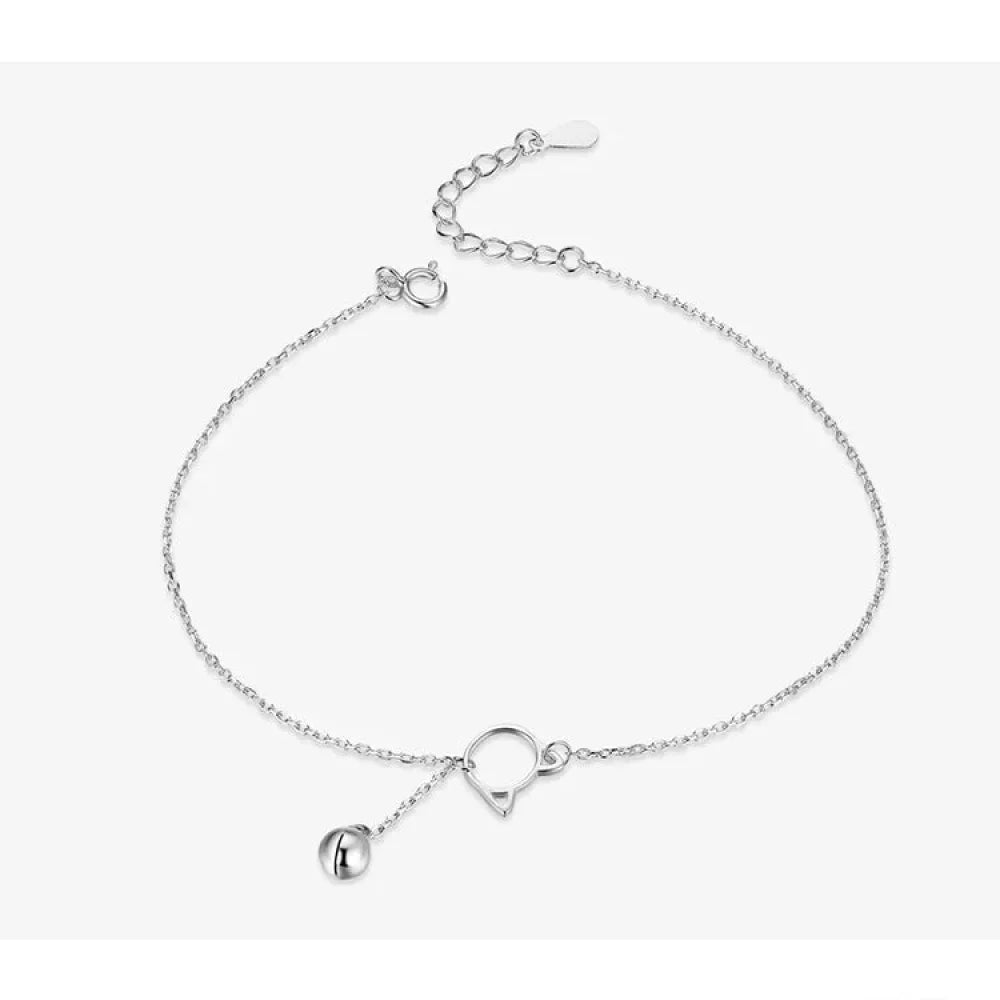 Elegant 925 Sterling Silver Bell And Cat Anklet For Women - Sct003 - Velora Luxury Fashion