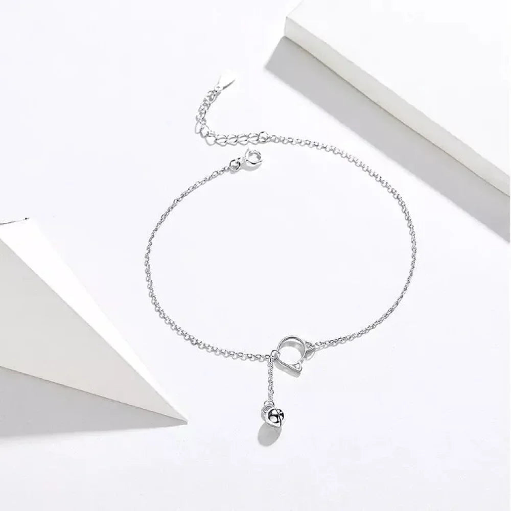 Elegant 925 Sterling Silver Bell And Cat Anklet For Women - Sct003 - Velora Luxury Fashion