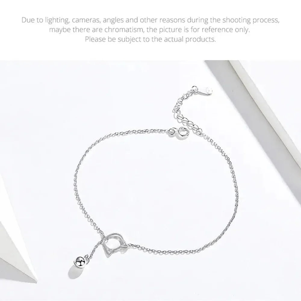 Elegant 925 Sterling Silver Bell And Cat Anklet For Women - Sct003 - Velora Luxury Fashion