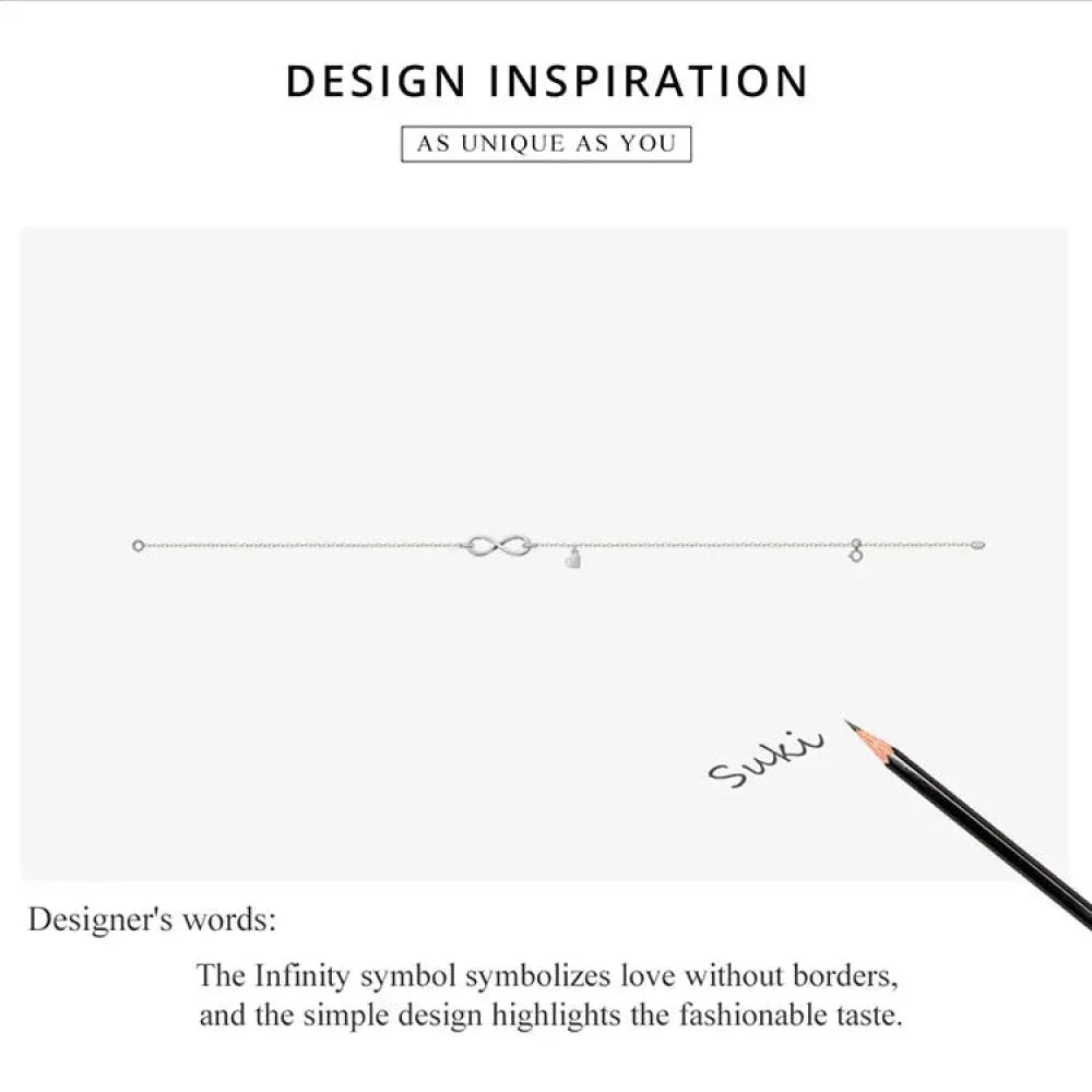 Elegant 925 Sterling Silver Infinity Chain Anklet - Trendy Summer Foot Jewelry - Velora Luxury Fashion