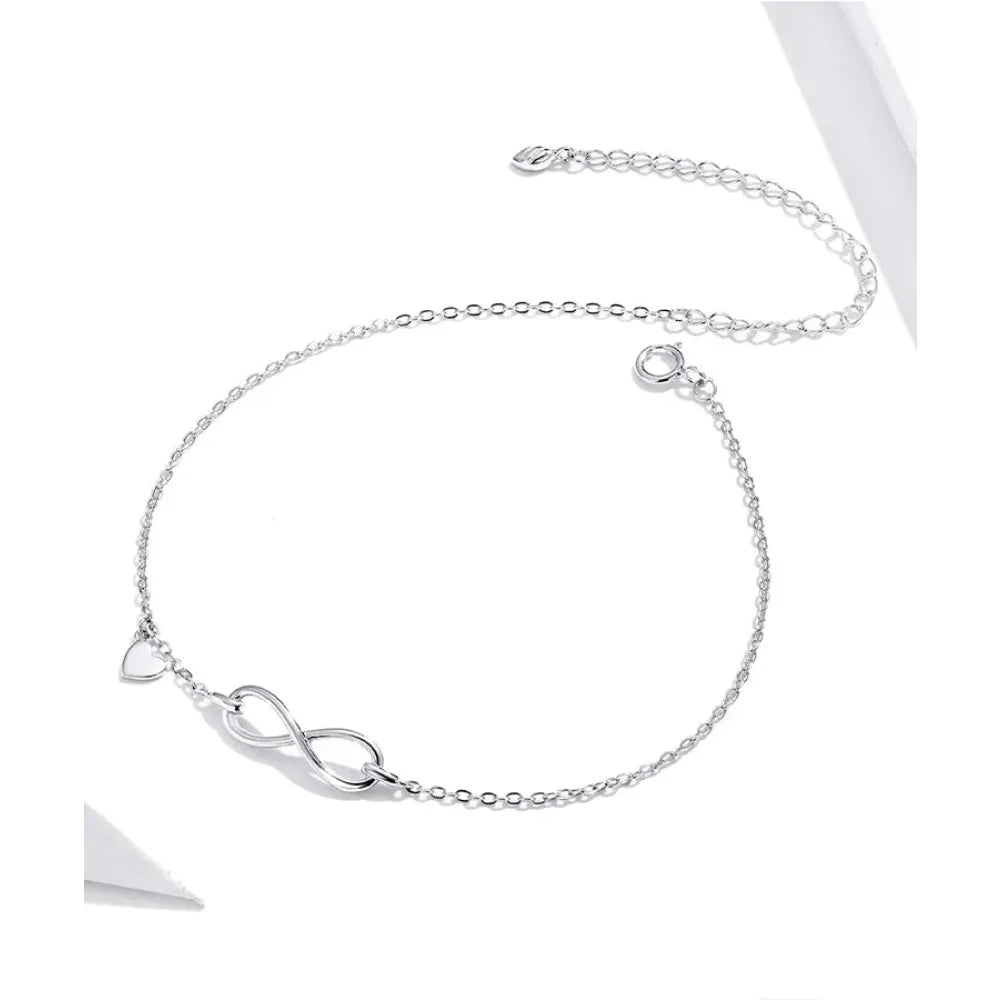 Elegant 925 Sterling Silver Infinity Chain Anklet - Trendy Summer Foot Jewelry - Velora Luxury Fashion