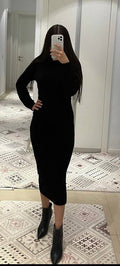 Elegant Body-Con Full Sleeves Dress - Velora Luxury Fashion
