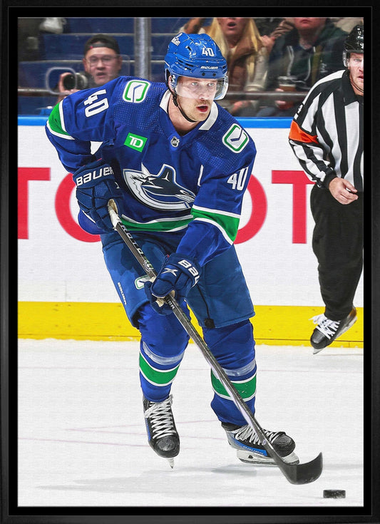 Elias Pettersson Framed 20x29 Canvas Canucks Action-V - Velora Luxury Fashion
