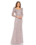 Embroidered Appliqué Shoulder Detail Trumpet Gown - Velora Luxury Fashion