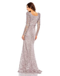 Embroidered Appliqué Shoulder Detail Trumpet Gown - Velora Luxury Fashion